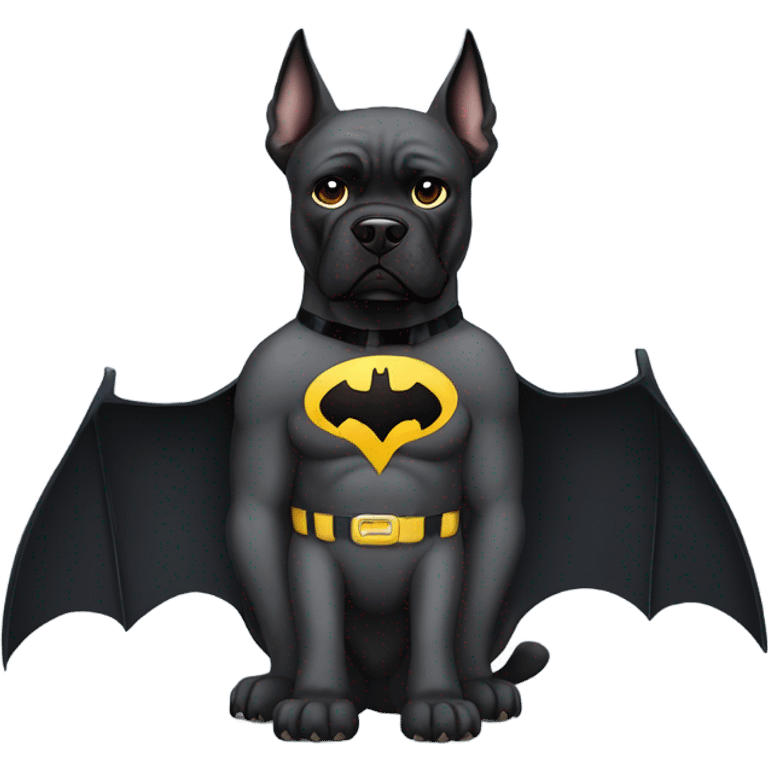 A Cane Corso as thr superhero Bat man. emoji