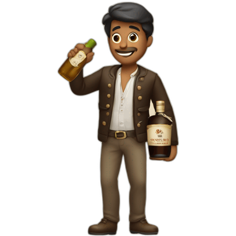 a man shaking a bottle of rhum emoji