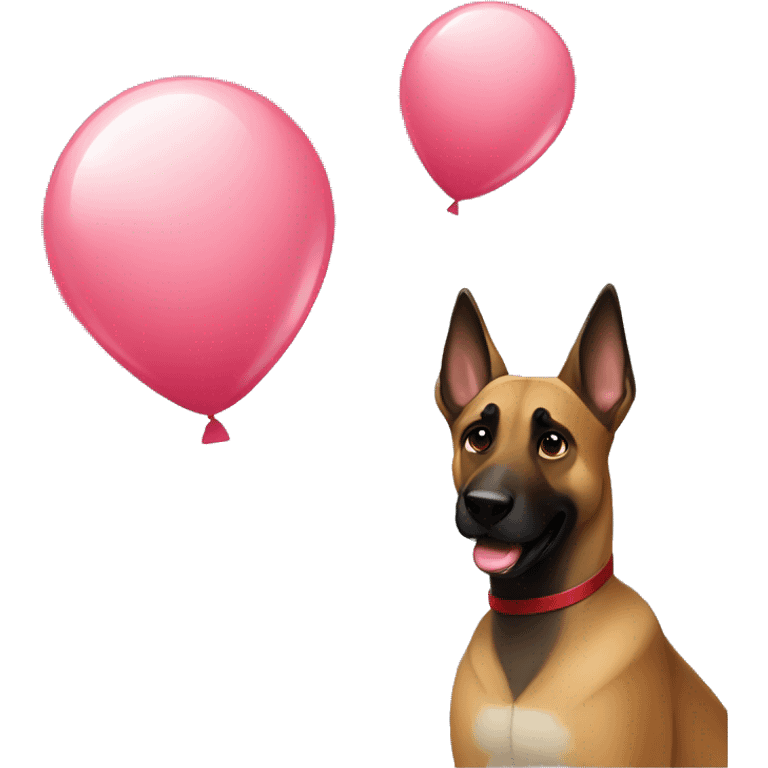 malinois with baloon emoji