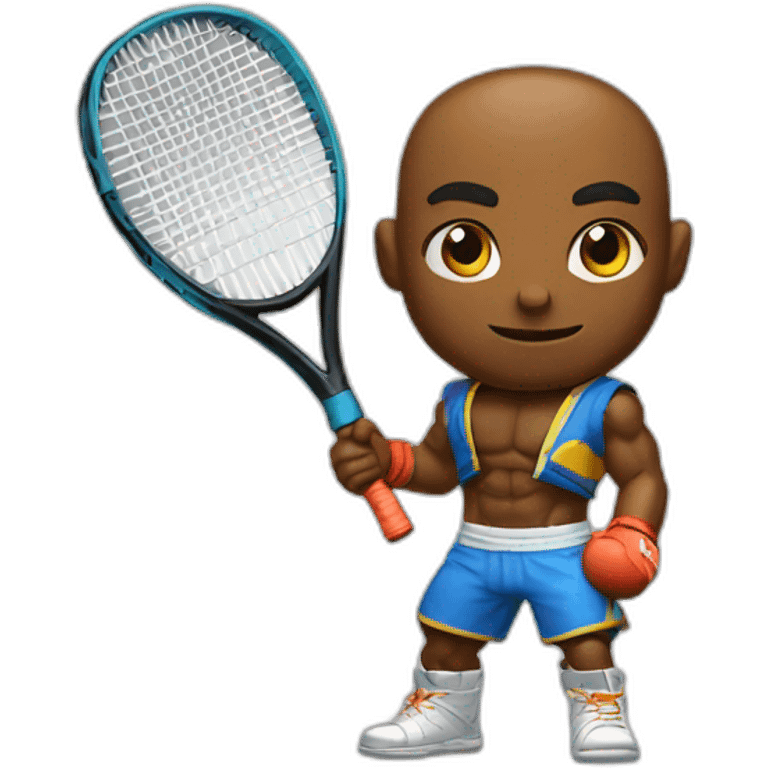 New streetfighter character with tennis racket emoji