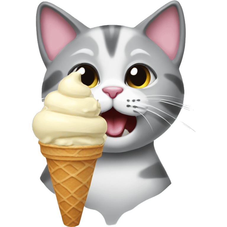 Cat eatin ice cream emoji