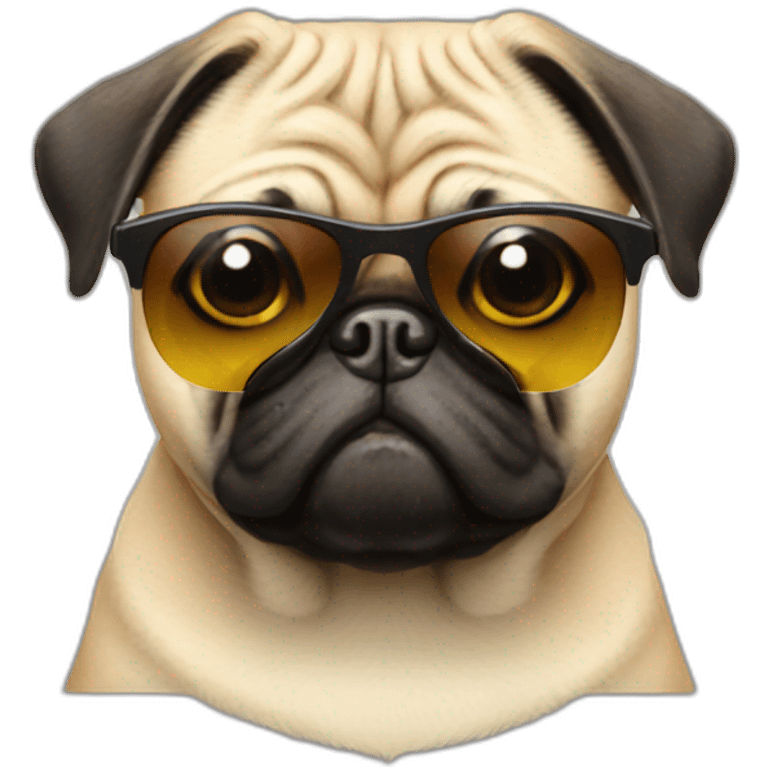 Pug with sunglasses emoji