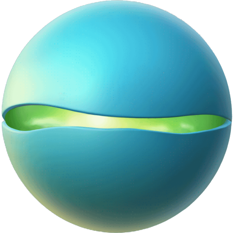 Blue sphere with sky blue energy sourounding it emoji