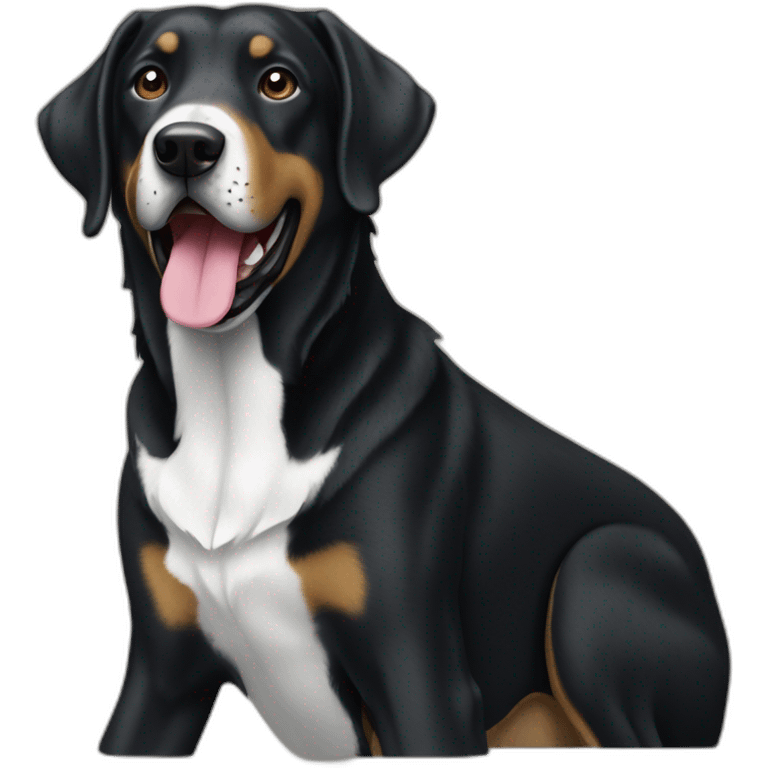 smiling-bavarianmountainhound-mixed-full-black-labrador emoji