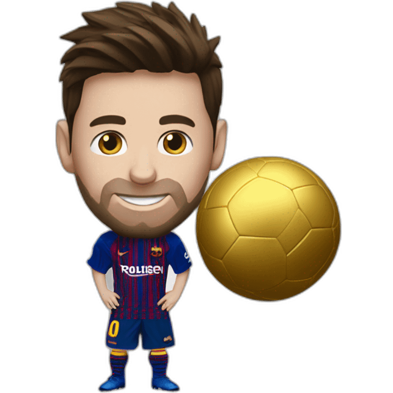 Messi avec un ballon d’or emoji