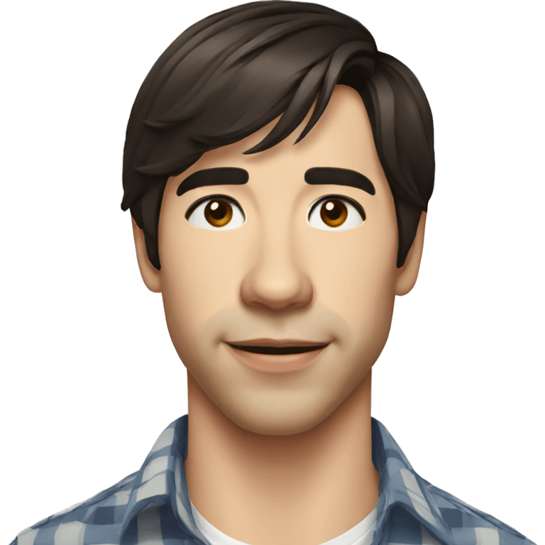 Justin Long wearing shirt emoji