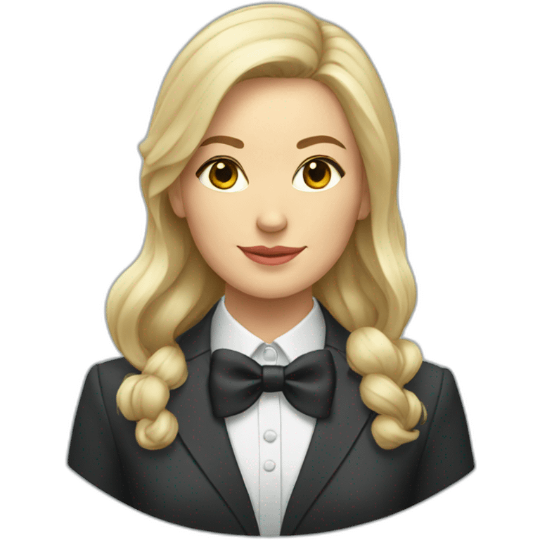 Russian Woman wearing suit with bow tie emoji