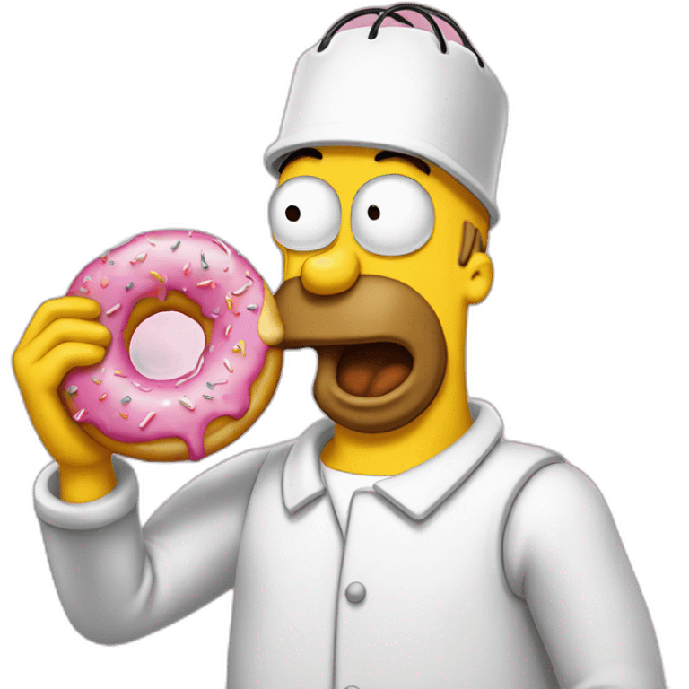 Homer mange un donut emoji