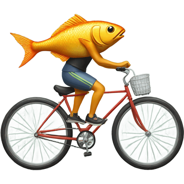 Fish riding a bike emoji