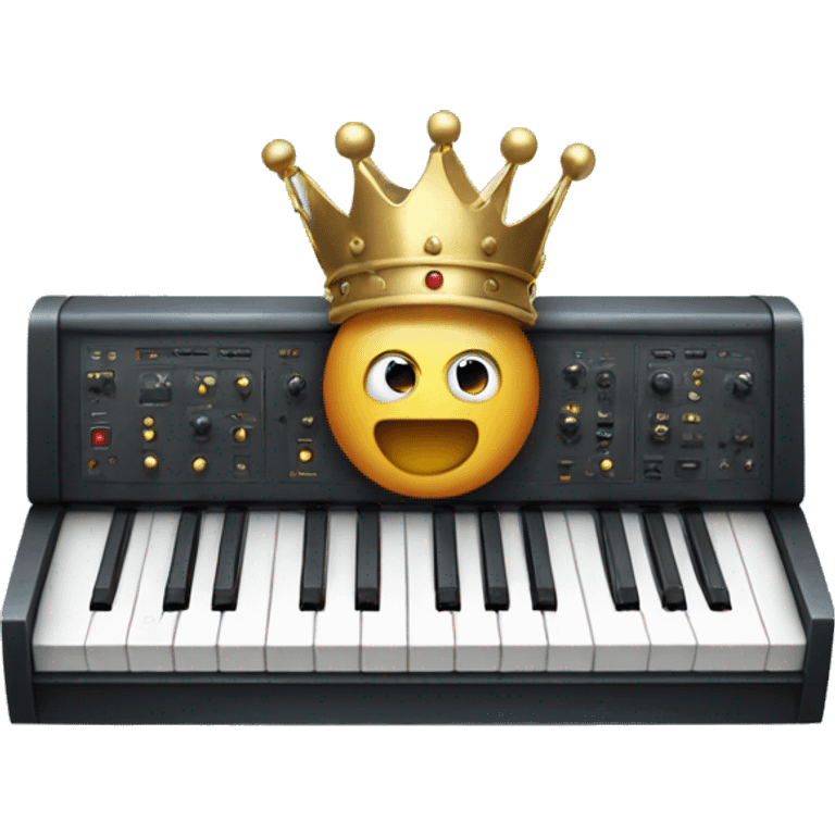 a synth with a crown on the corner emoji