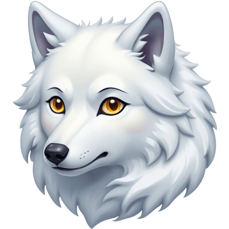 ethereal, ghostly, spiritural snow white wolf emoji