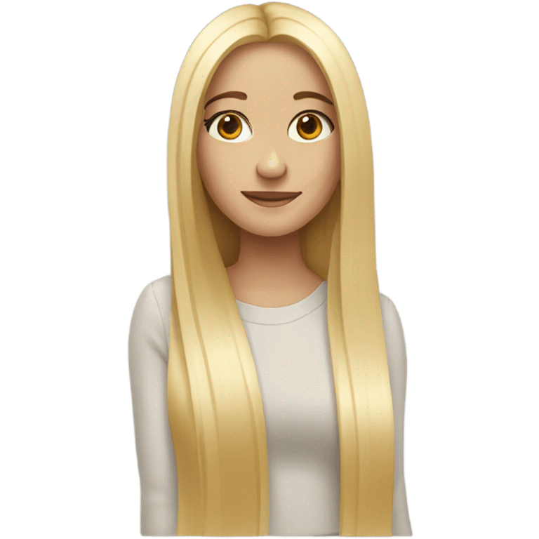 blonde girls with long straight hair emoji