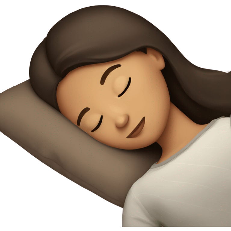 Brunette girl sleeping emoji