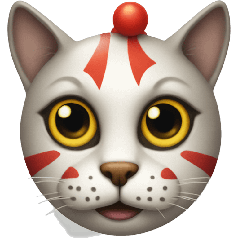 cat with a clown nose emoji