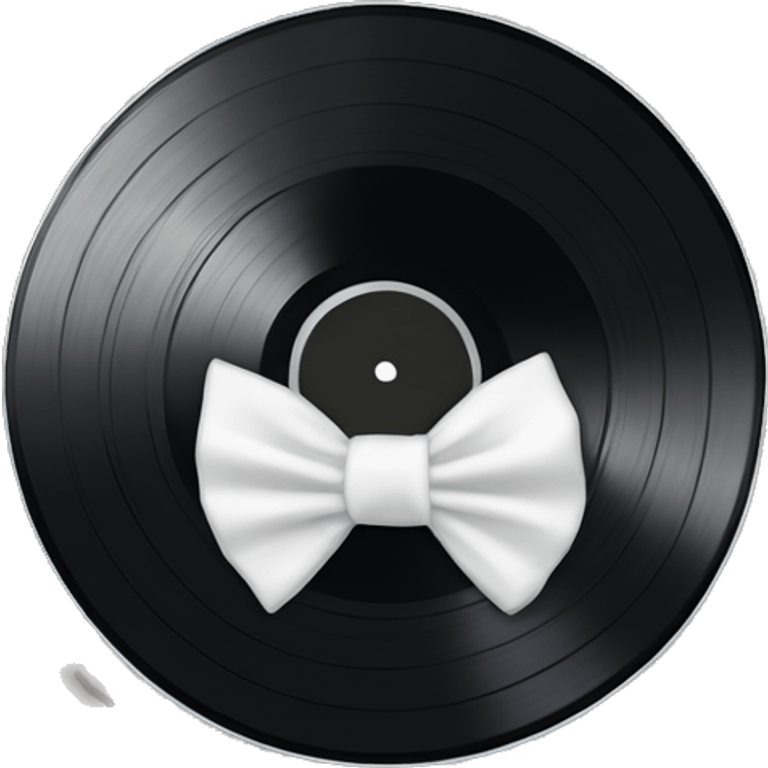 vinyl record with white bow emoji