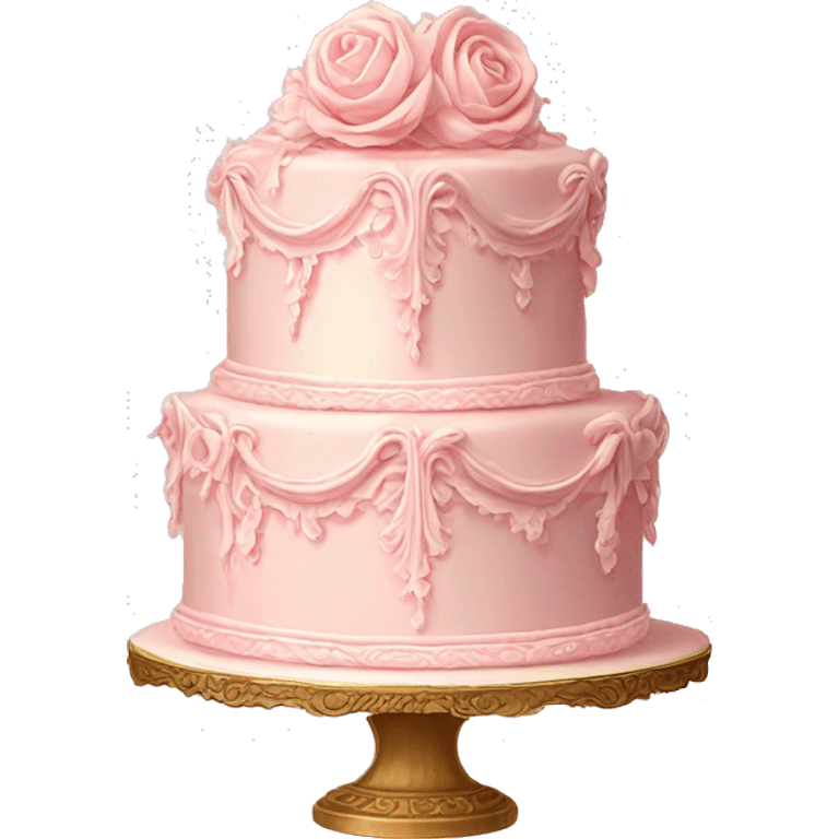 vintage rococo pale pink cake emoji