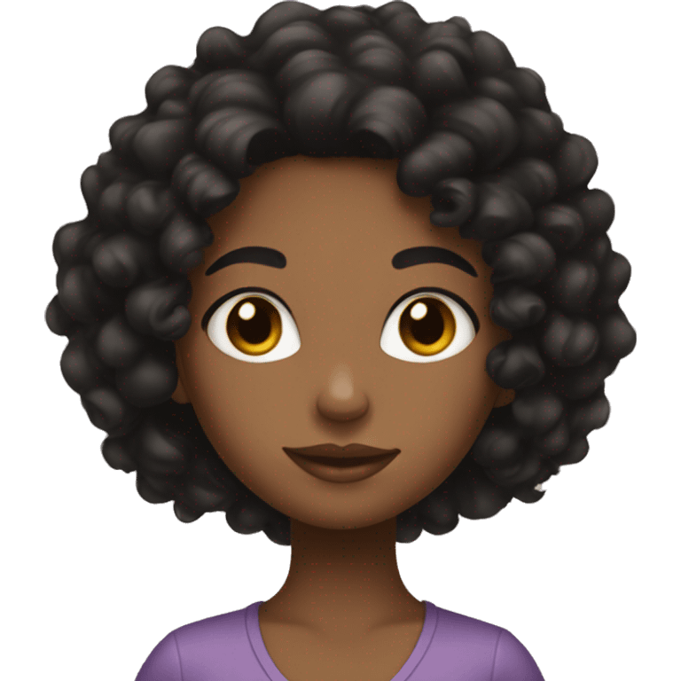 a african american girl with black hair and curls emoji