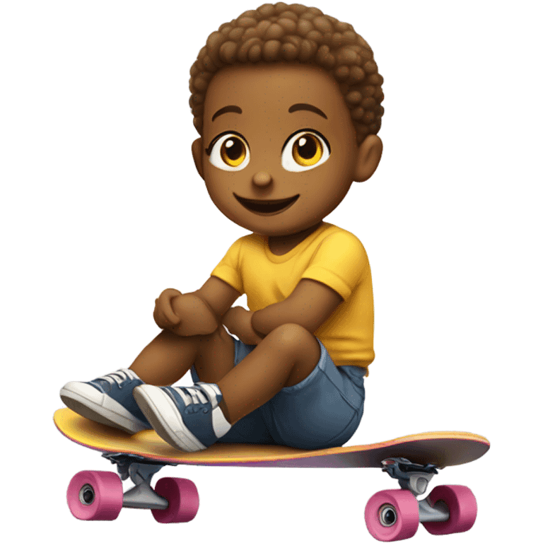 Baby on a skateboard emoji