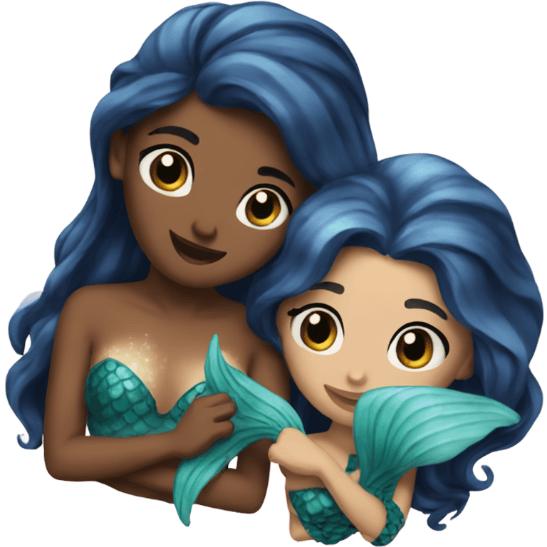 2 romantic mermaids emoji