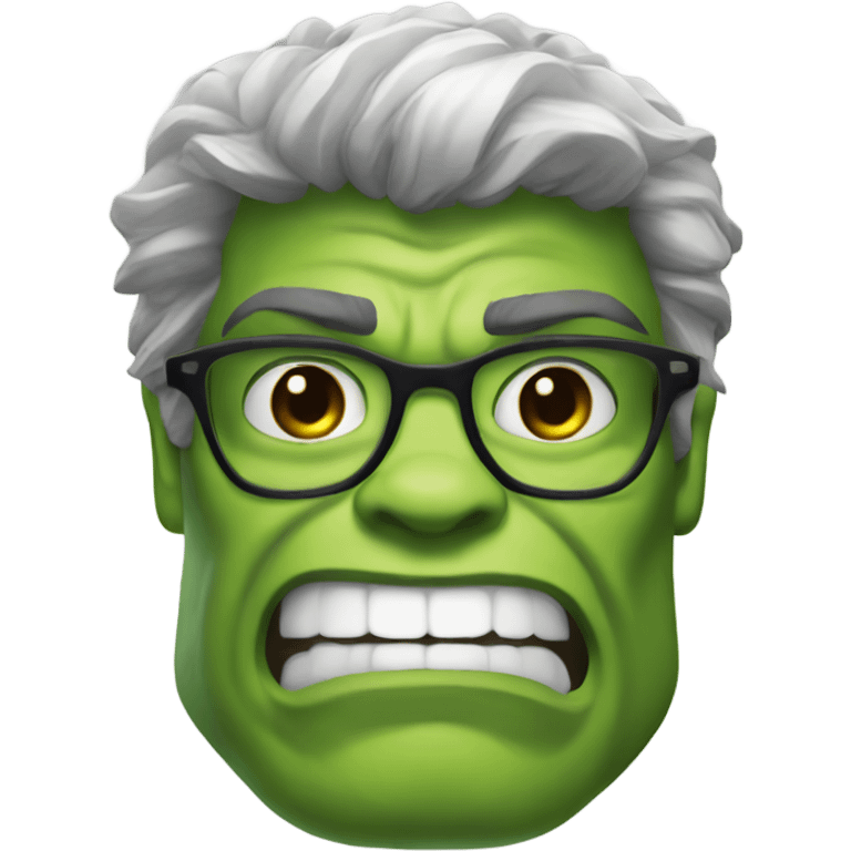 Nerdy Incredible Hulk with a smirk  emoji