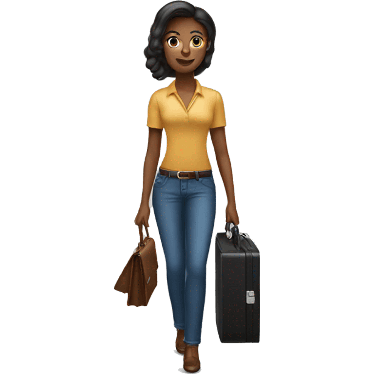 pretty woman holds briefcase emoji