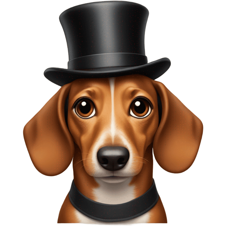 Weiner dog with top hat emoji