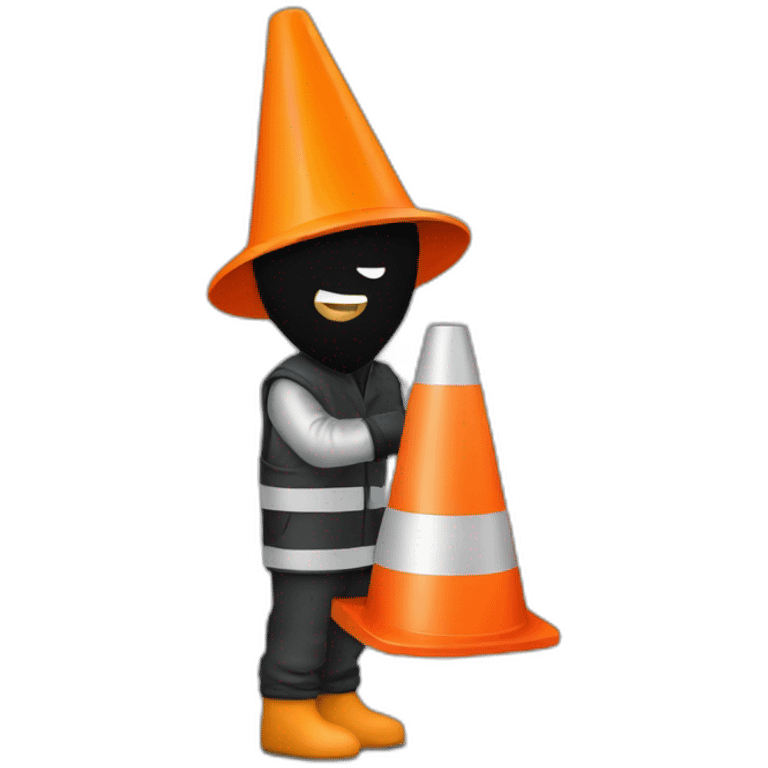 Traffic cone robber emoji