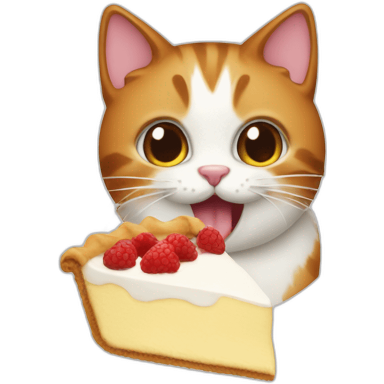 a cat eating cream pie emoji