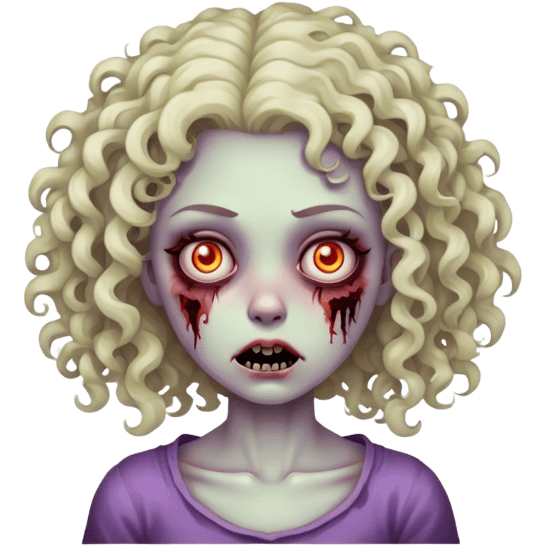 curly hair, zombie, girl emoji