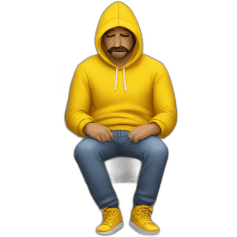 Armenian men  with yellow hoodie sleeping emoji