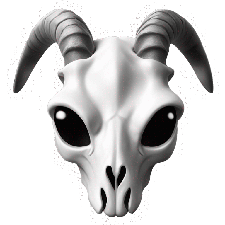 goat skull black & white not 3d  emoji