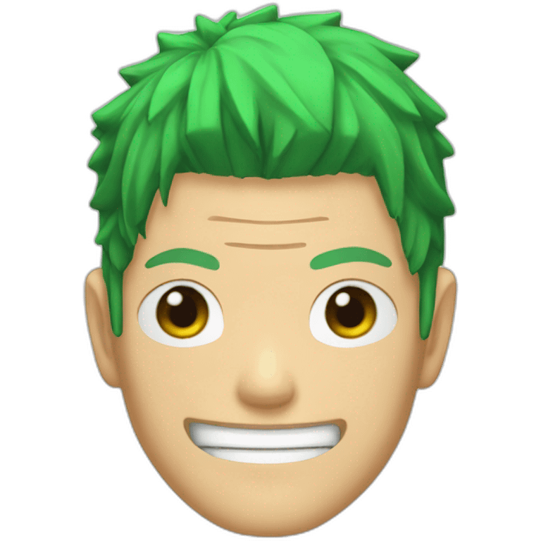 zoro one piece with green hair emoji