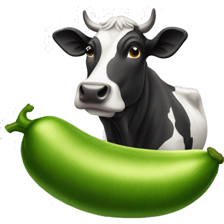 Cow with a pickle  emoji