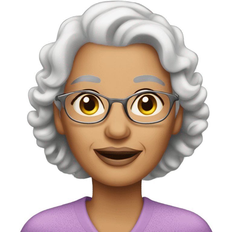 Grandmother with eyelash extensions  emoji