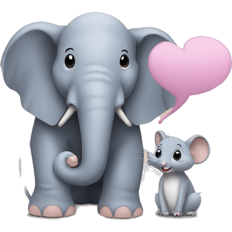 an elephant interviewing a mouse for a podcast emoji