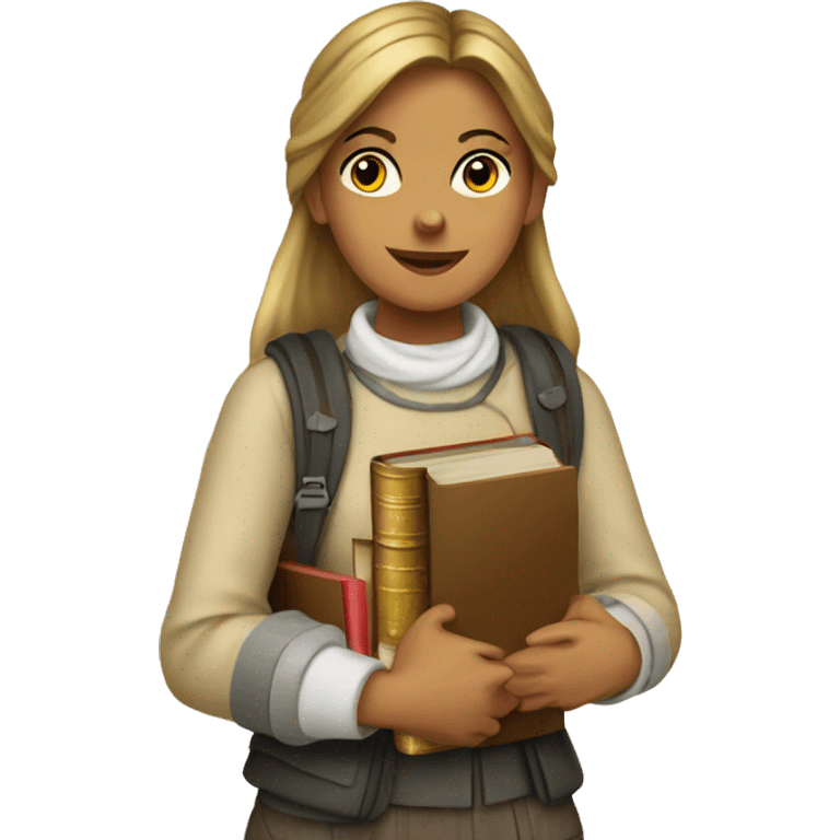 travelling girls in Germany with books  emoji