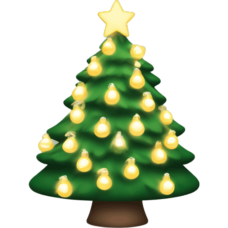 christmas tree with warm white lights emoji