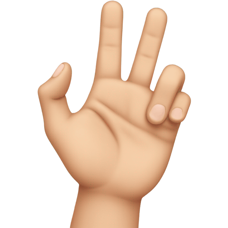 hand with 3 fingers up(thumb, index and pinky) and 2 fingers down(middle, ring) emoji