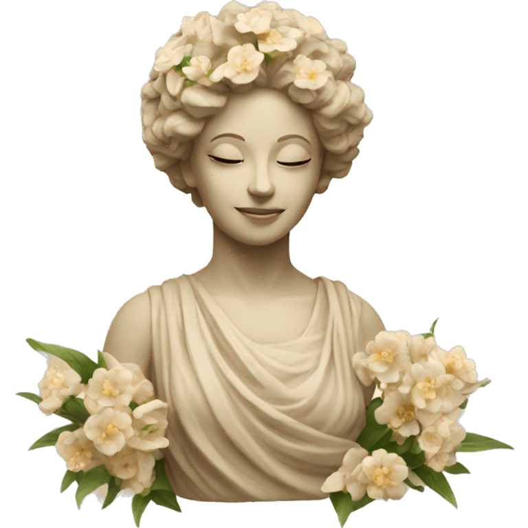 Beige-statue-with-flowers  emoji