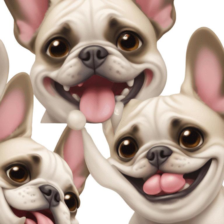 French bulldog blowing kisses emoji