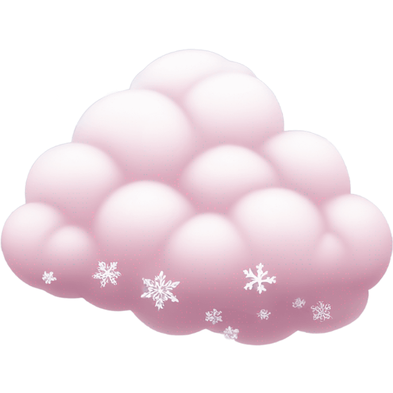 Pink cloud with snow and snowflakes emoji