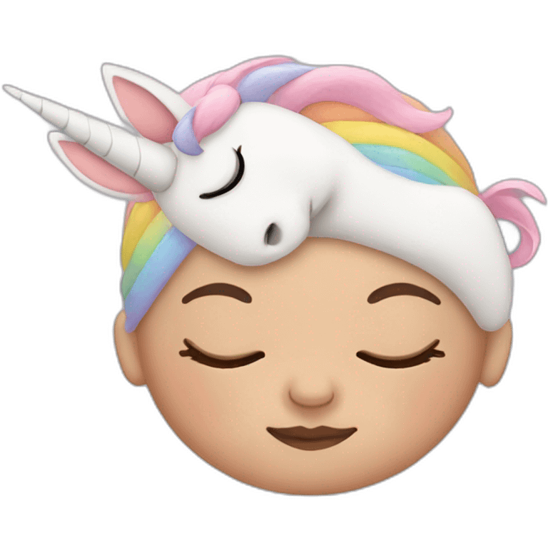 Sleeping Newborn with unicorn headband emoji