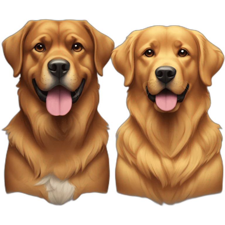 A Rottweiller and a golden retriever emoji