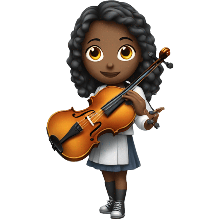 A girl playing tthe violin emoji