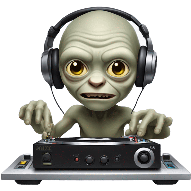 Gollum playing DJ  emoji