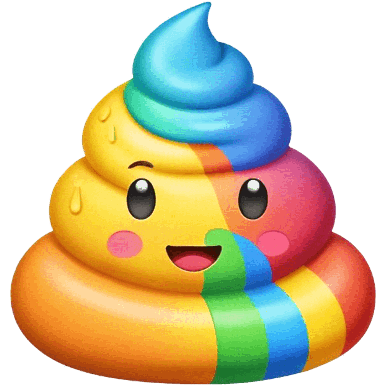 Rainbow poop emoji