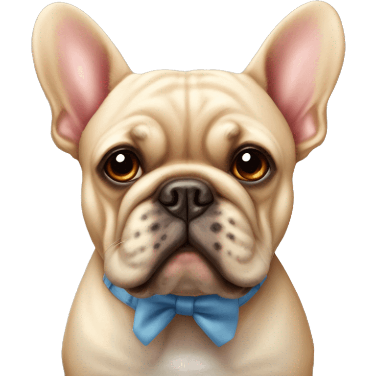 bouldogue français avec noeud papillon ruge emoji