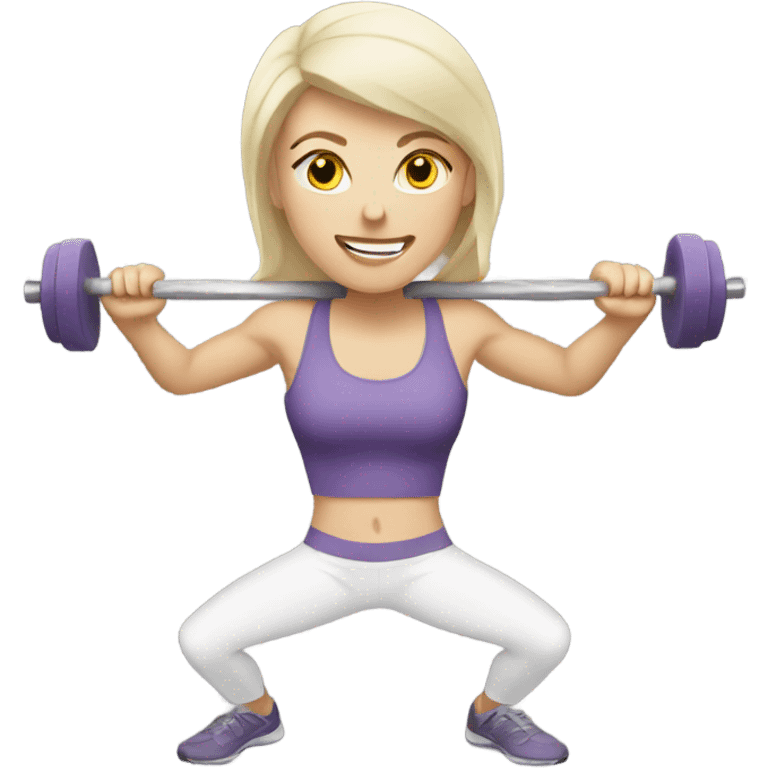 White lady working out emoji