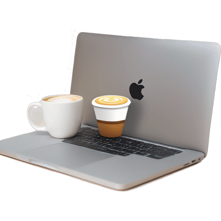 Macbook 💻 and coffee to go emoji