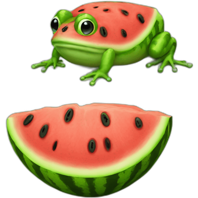 Watermelon frog emoji